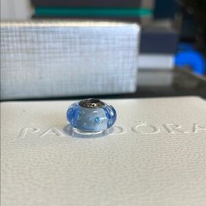 Pandora Light Blue CZ Inlay Effervescent Murano Charm